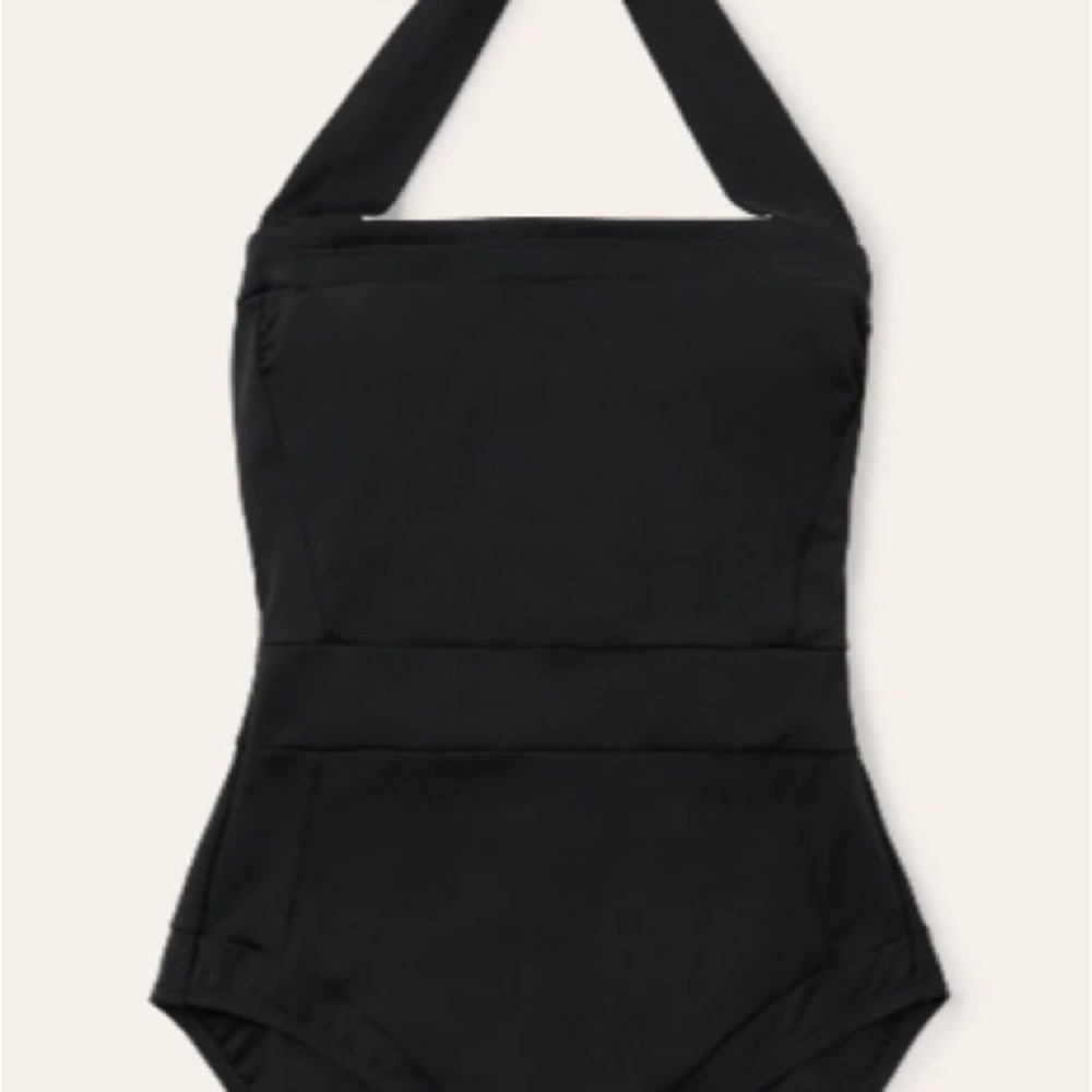 Boden Santorini Halterneck One-Piece Black Swimsuit